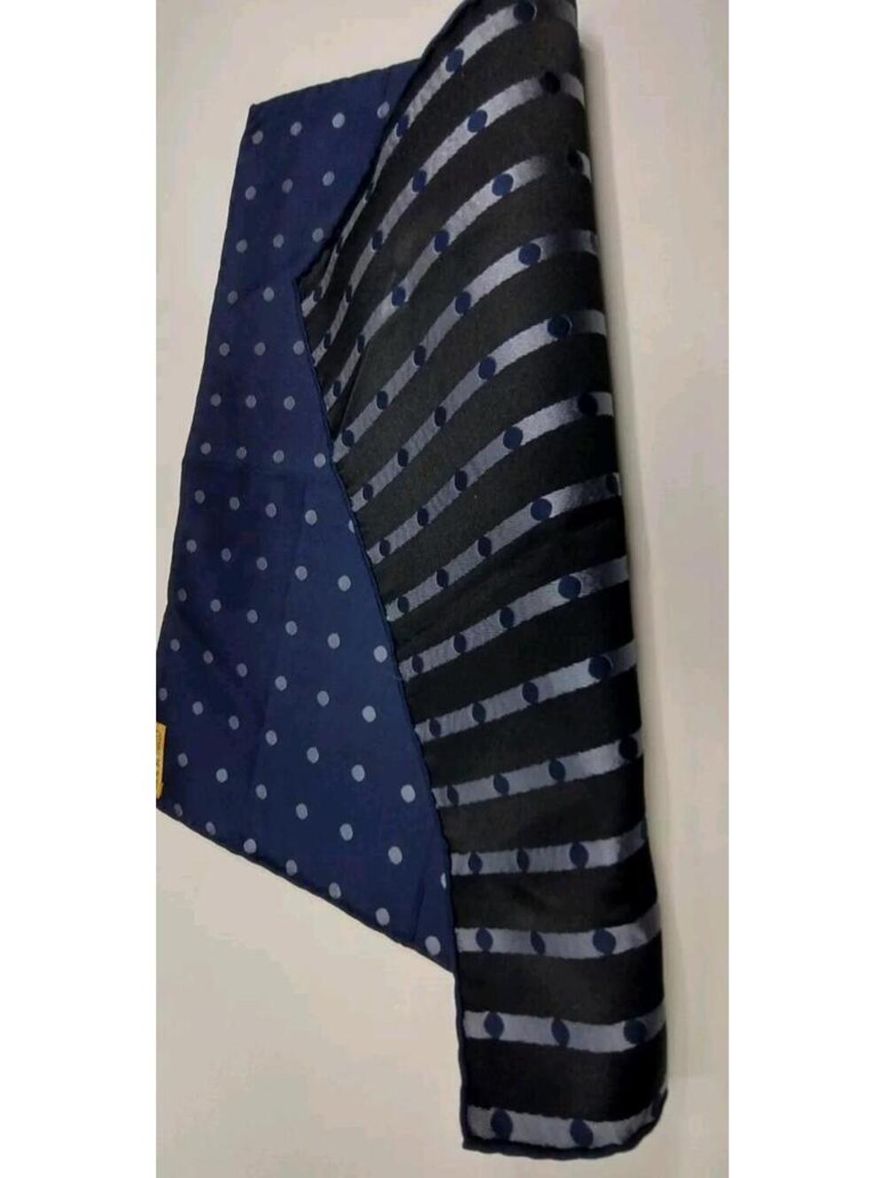1940s HANKIE Silk Polka Dot ROYAL COLOR Handkerchief MADE IN ITALY Menswear 40s